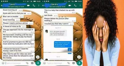 Lady cries out as man threatens to leak her nude photos online  %Post Title