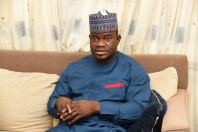 Kogi governor, Yahaya Bello, falls off car, injures left foot  %Post Title