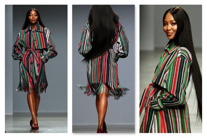 Naomi Campbell turns heads on Paris runway modelling for Nigerian designer Kenneth Ize  %Post Title