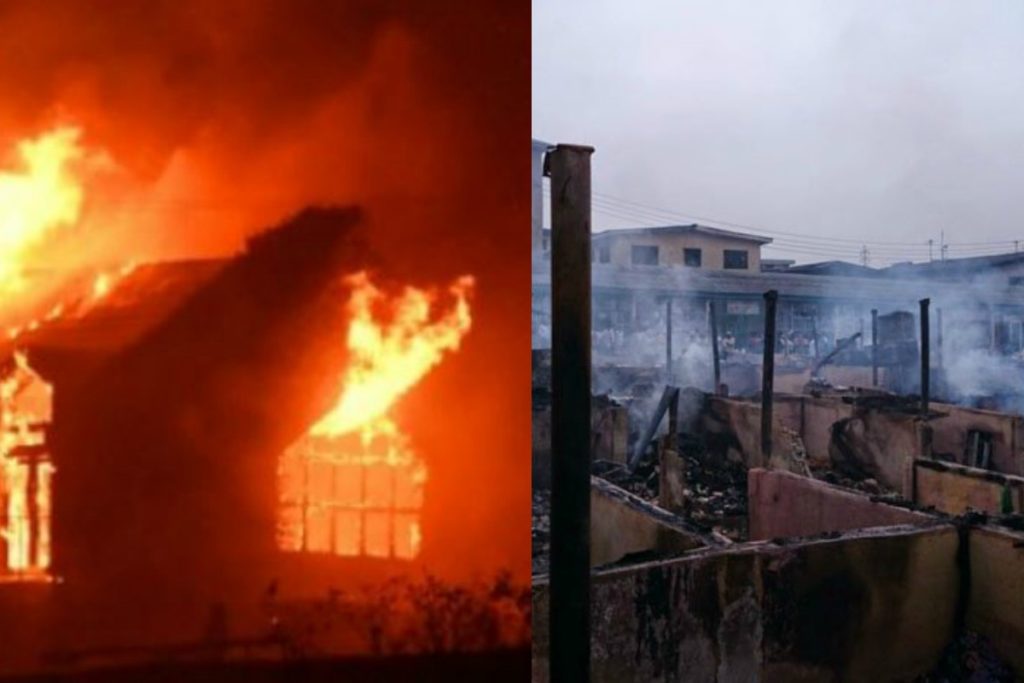 Fire razes Binukonu market Ojota, goods worth millions destroyed  %Post Title