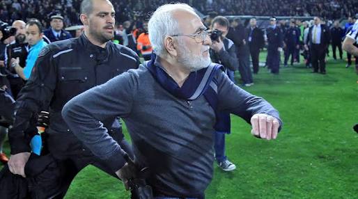 Greek football club owner banned for invading pitch with gun  %Post Title