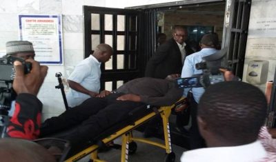 Nigerians Lambast Dino Melaye as he tweets from national hospital’s trauma section %Post Title