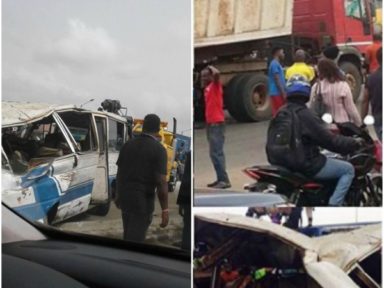 Three killed as billboard falls on bus in Lagos (Video, photos)  %Post Title