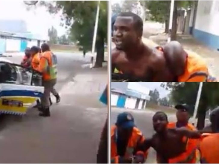 Nigerian man stripped naked while being arrested by Police in South Africa  %Post Title