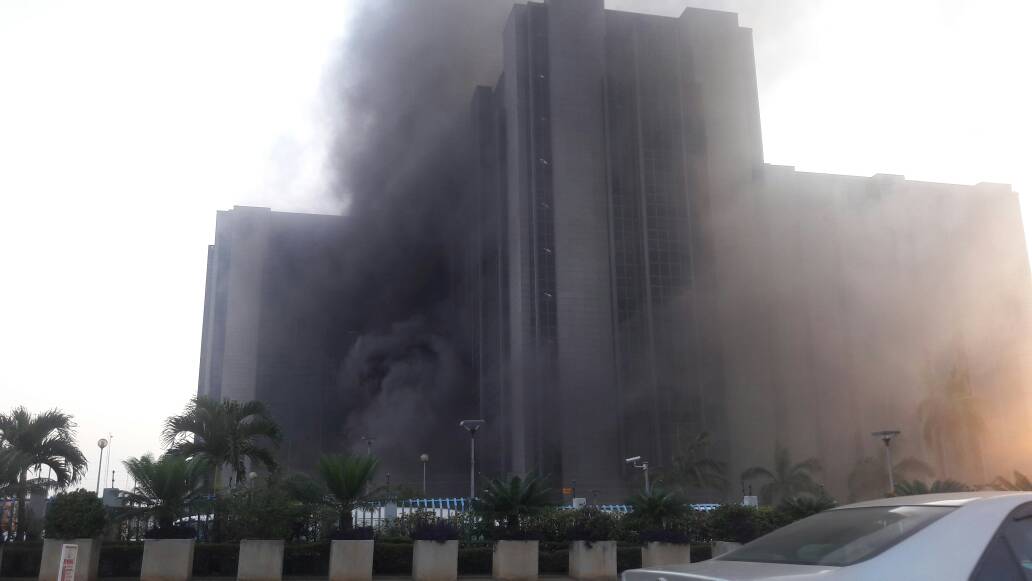 VIDEO: CBN Headquarters in Abuja currently on Fire  %Post Title