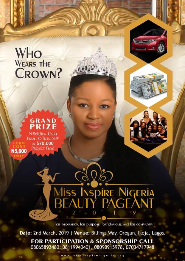 3million Naira Cash Prize, Exotic SUV, $70,000 Up For Grabs At The Nigeria Beauty Pageant 2019 - Photo/Image