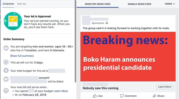 Facebook allowed fake news ads ahead of Nigeria vote, Says Al Jazeera %Post Title