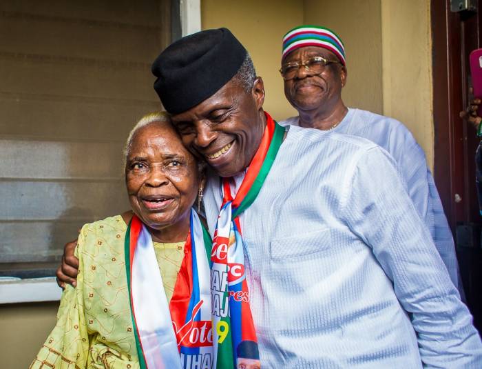 In Pictures: VP Osinbajo reunites with mum after chopper crash %Post Title