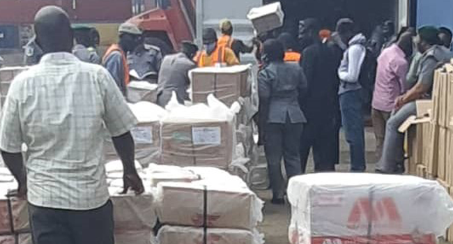 BREAKING: Police Intercept 40-Foot Container Filled With Tramadol, Codeine In Apapa  %Post Title