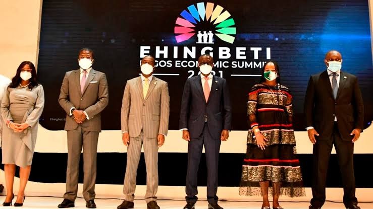 PHOTOS: Buhari, Sanwo-Olu, Okonjo-Iweala attend Lagos economic summit  %Post Title