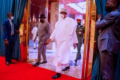 PHOTOS: Buhari, Jonathan meet in Aso Rock  - Photo/Image