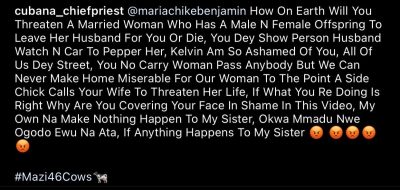 Cubana Chief Priest Accuses BBNaija's Maria Of "Snatching His Sister’s Husband"  %Post Title