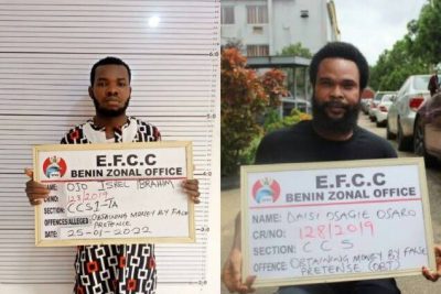 Faces of two fake Customs officers, Israel, Oasagie docked for fraud  %Post Title