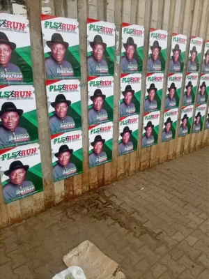 2023: Jonathan’s Campaign Posters Flood Abuja, Lagos  %Post Title