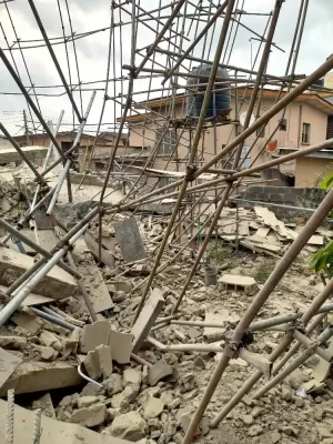 BREAKING: Three-storey building under construction collapses in Yaba, Lagos  %Post Title