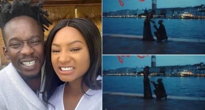 Singer Mr Eazi Proposes To Girlfriend, Temi Otedola (Video)  - Photo/Image