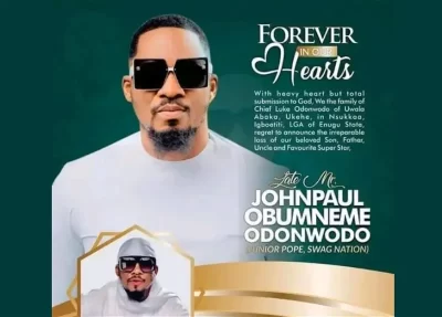 Family of late Nollywood actor, Junior Pope releases burial date  %Post Title