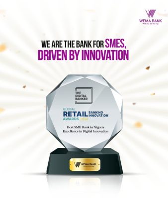 Wema Bank Honored at Global Retail Banking Innovation Awards 2024  - Photo/Image